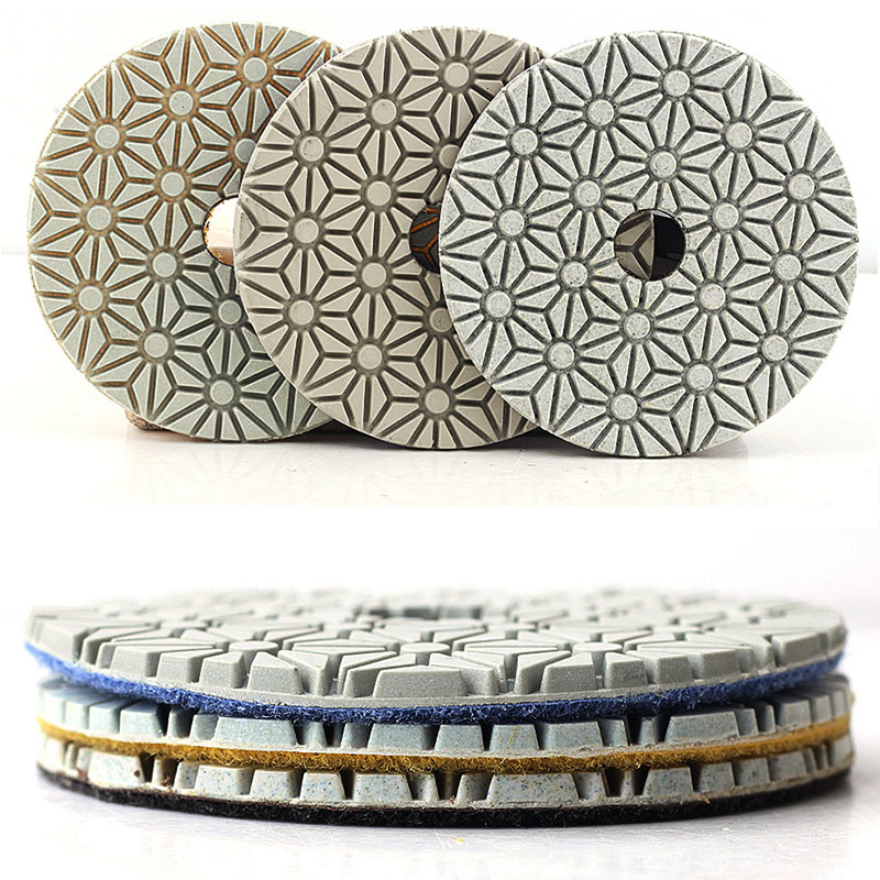 Professional 3 step diamond pad polishing for granite edges