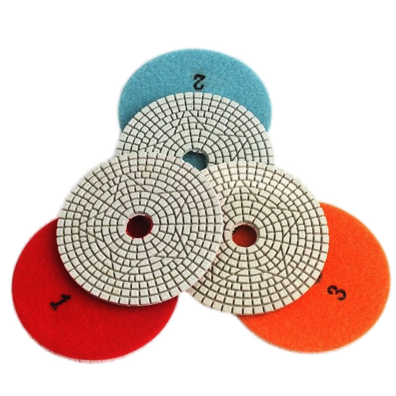 High gloss diamond polishing pads for stone surface restoration