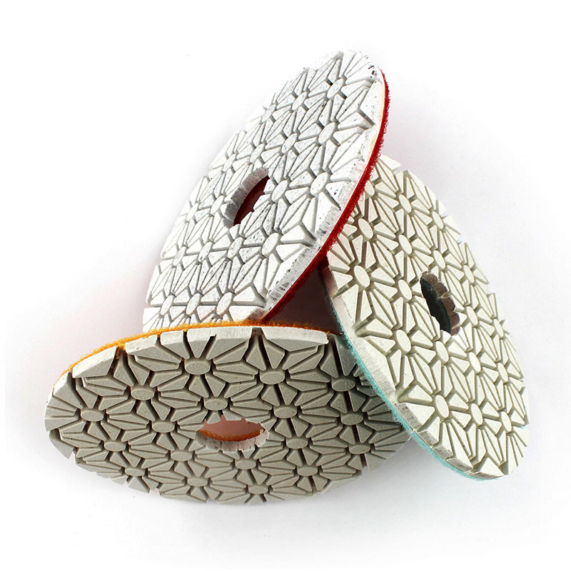 Floral pattern stone polish pads for angle grinder 4 inch